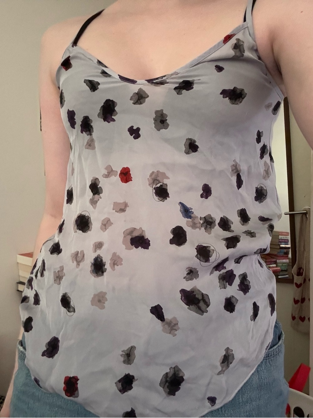 Babaton Light Gray Floral-Spot Camisole